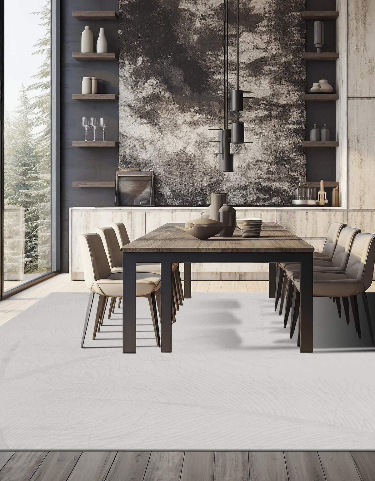 Bloomsbury Elegance Collection Area Rug -  Westminster Square Ivory  lifestyle 87