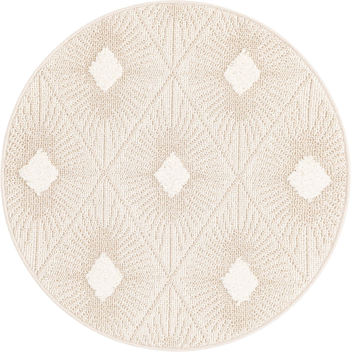 Sahara Chic Collection Area Rug - Marrakech Round Ivory  lifestyle 70
