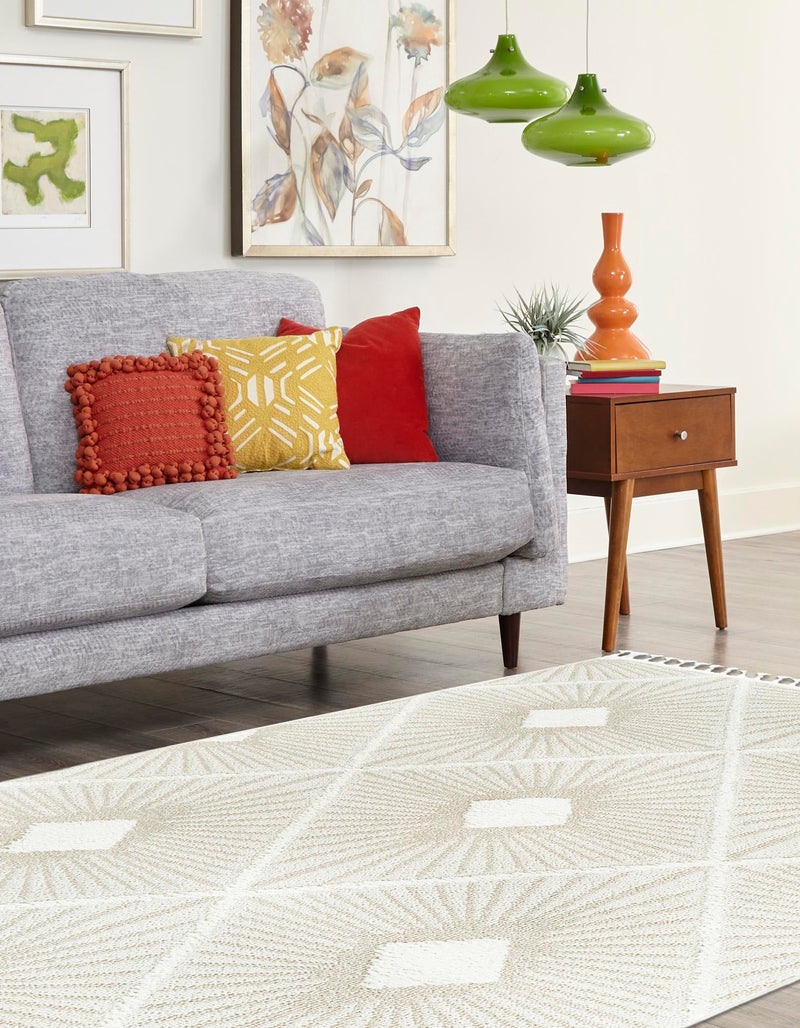 Sahara Chic Collection Area Rug - Marrakech Rectangle Ivory  lifestyle 12