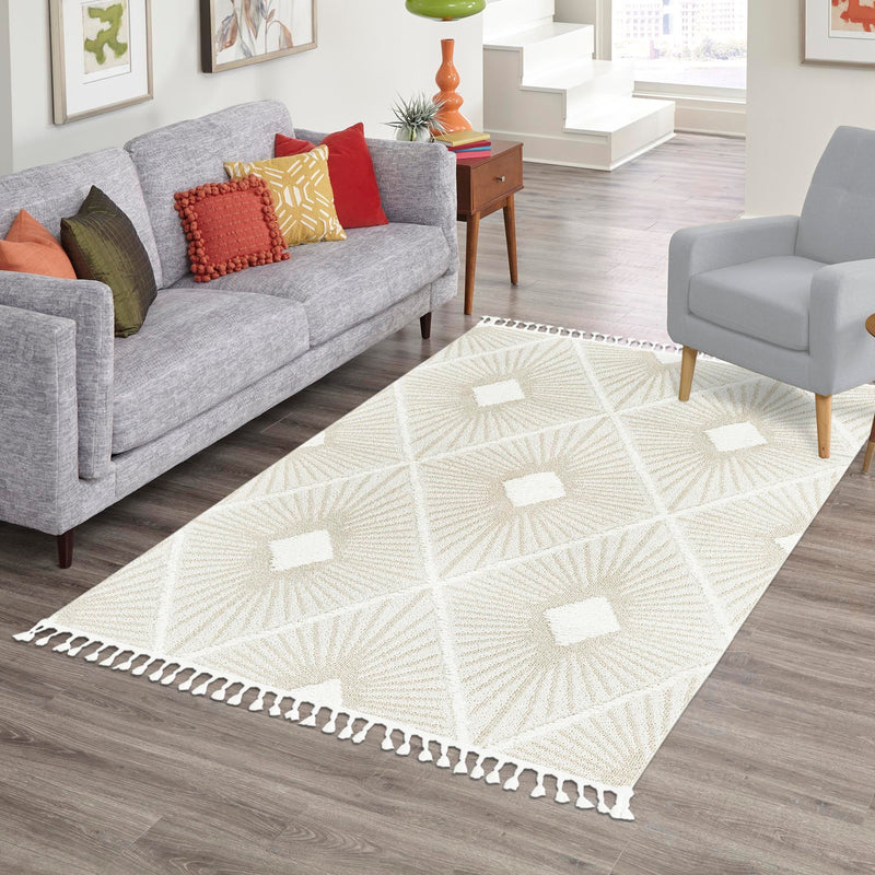 Sahara Chic Collection Area Rug - Marrakech Rectangle Ivory  lifestyle 55