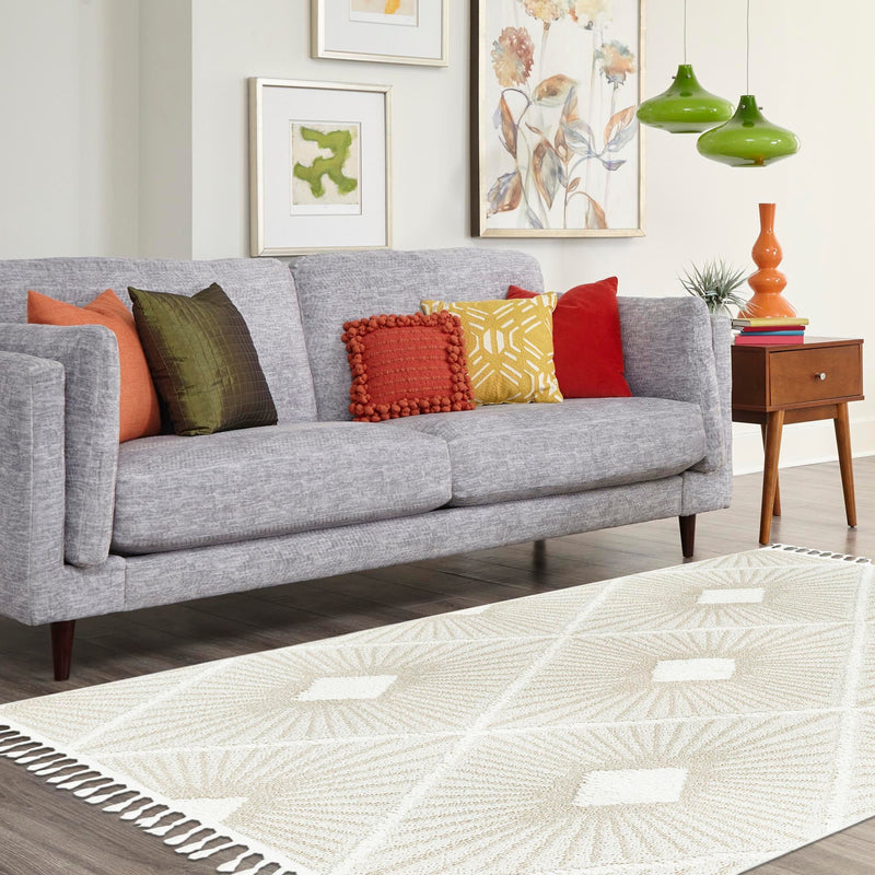 Sahara Chic Collection Area Rug - Marrakech Rectangle Ivory  lifestyle 59