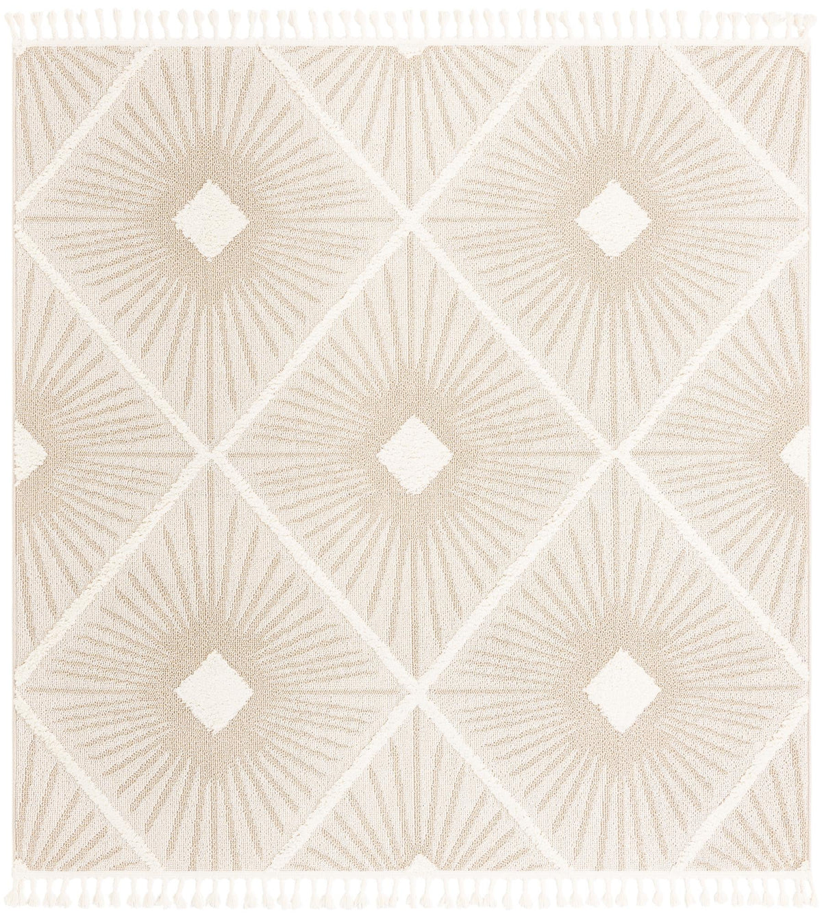 Sahara Chic Collection Area Rug - Marrakech Square Ivory  lifestyle 71