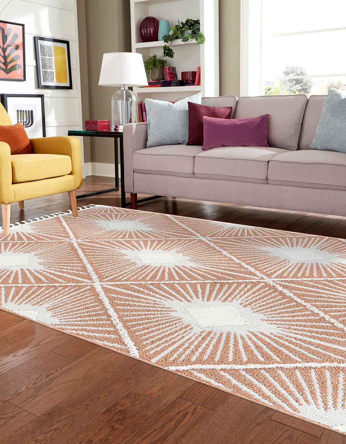 Sahara Chic Collection Area Rug - Marrakech Rectangle Rust Red  lifestyle 13