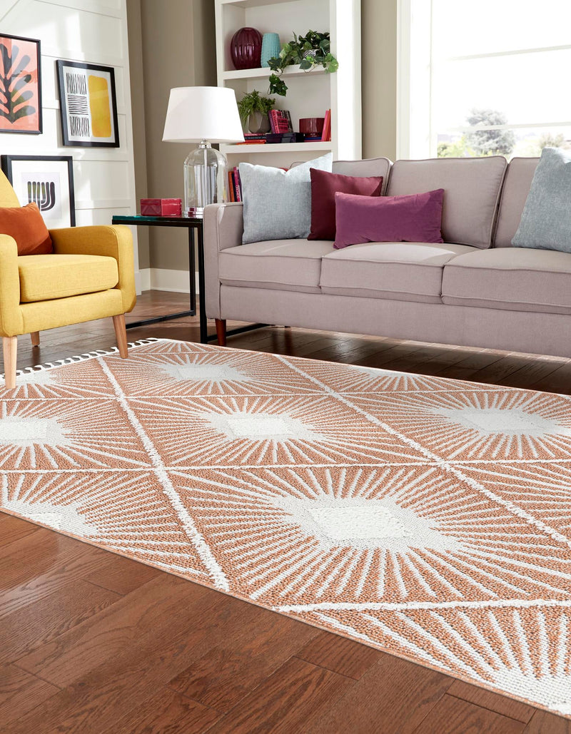 Sahara Chic Collection Area Rug - Marrakech Rectangle Rust Red  lifestyle 13