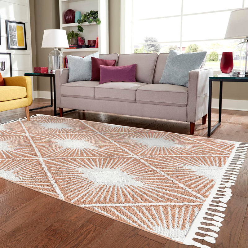 Sahara Chic Collection Area Rug - Marrakech Rectangle Rust Red  lifestyle 60