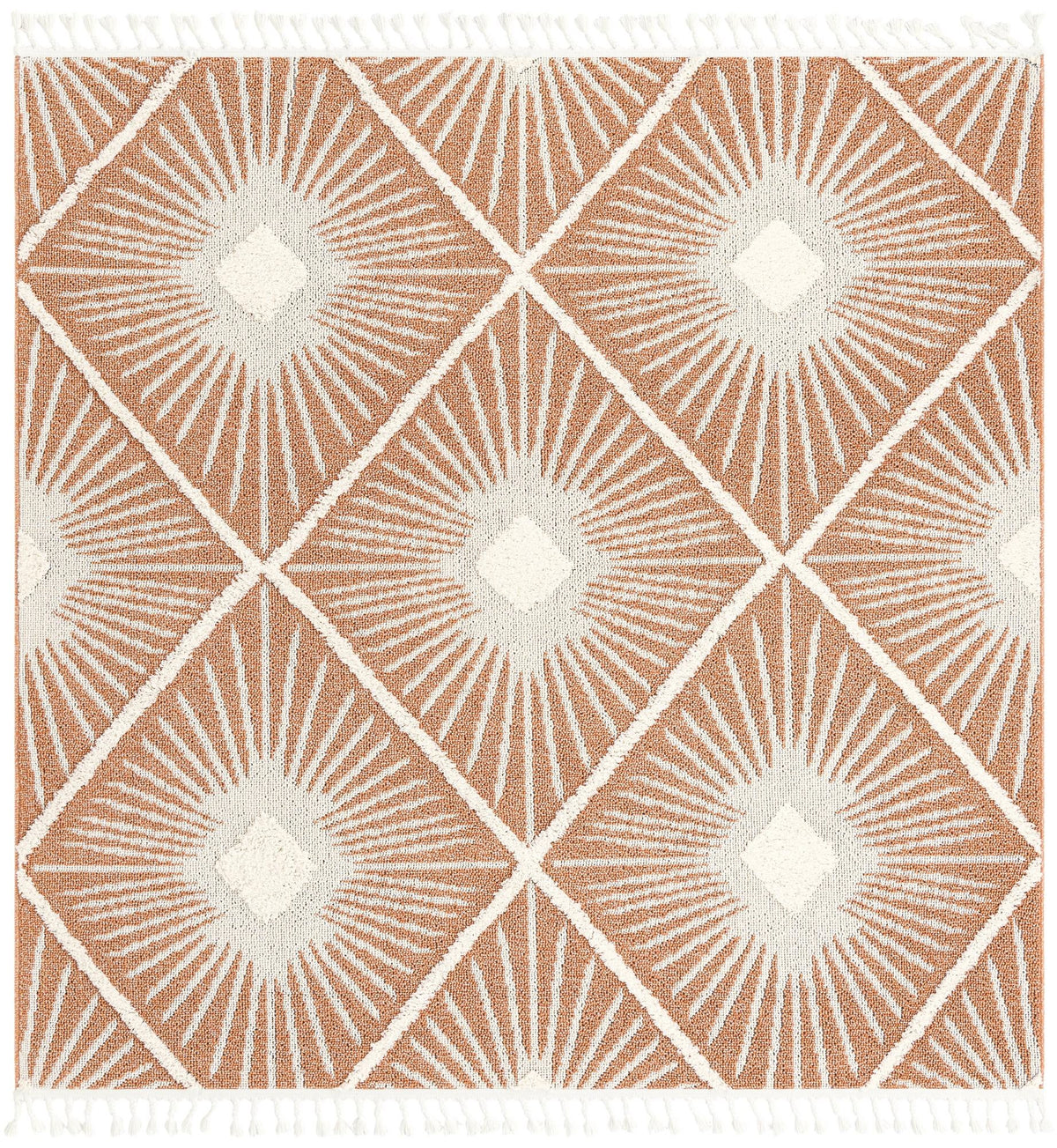 Sahara Chic Collection Area Rug - Marrakech Square Rust Red  lifestyle 75