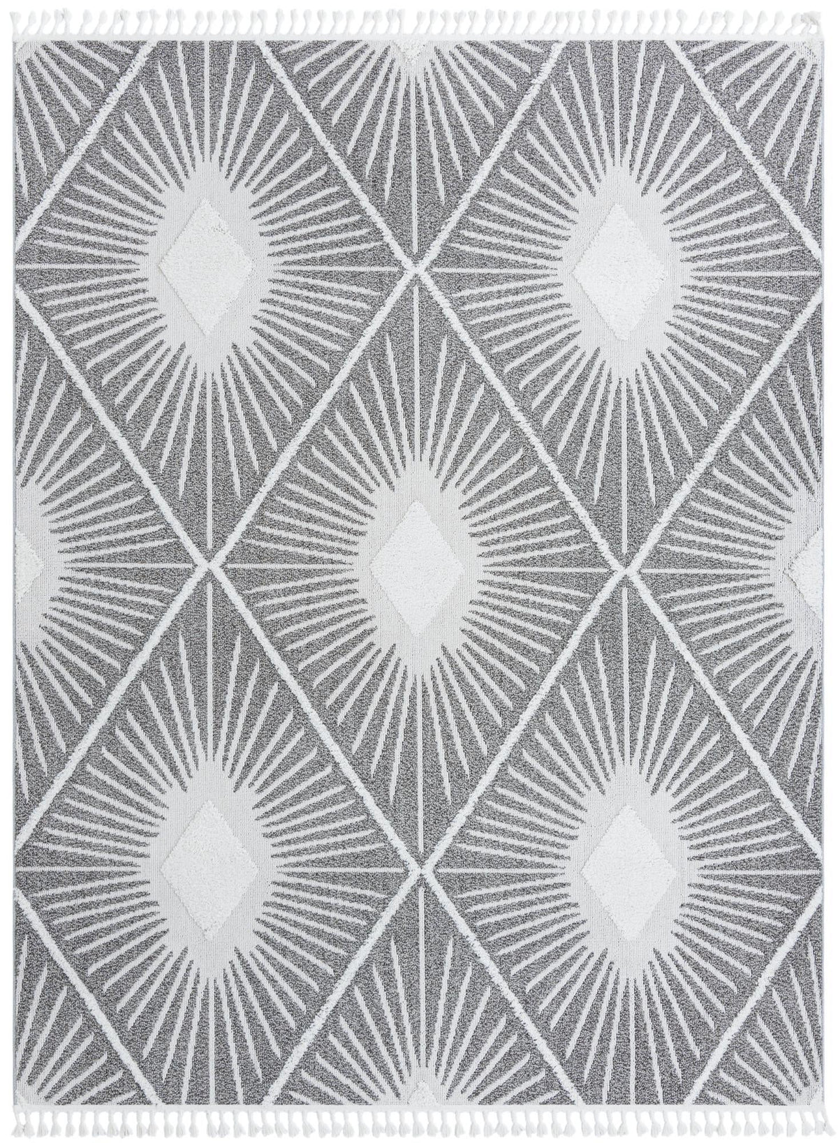 Sahara Chic Collection Area Rug - Marrakech Rectangle Gray Ivory Main