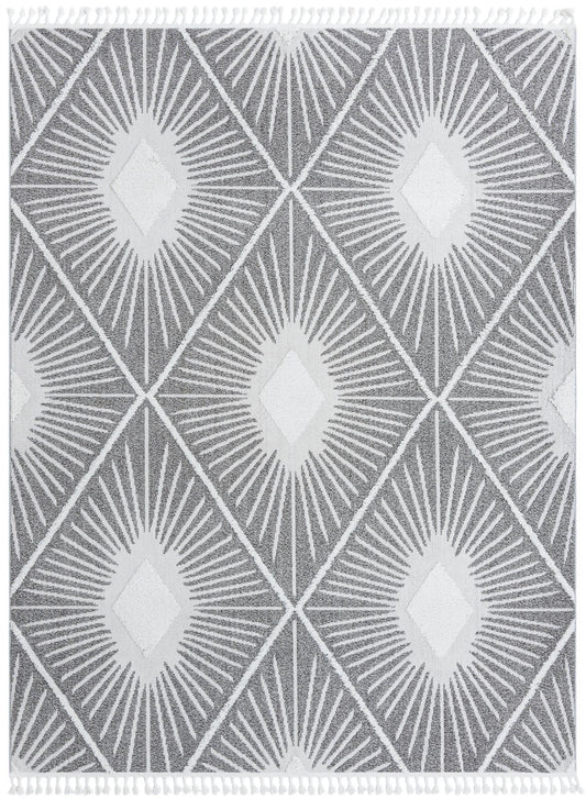 Sahara Chic Collection Area Rug - Marrakech Rectangle Gray Ivory Main