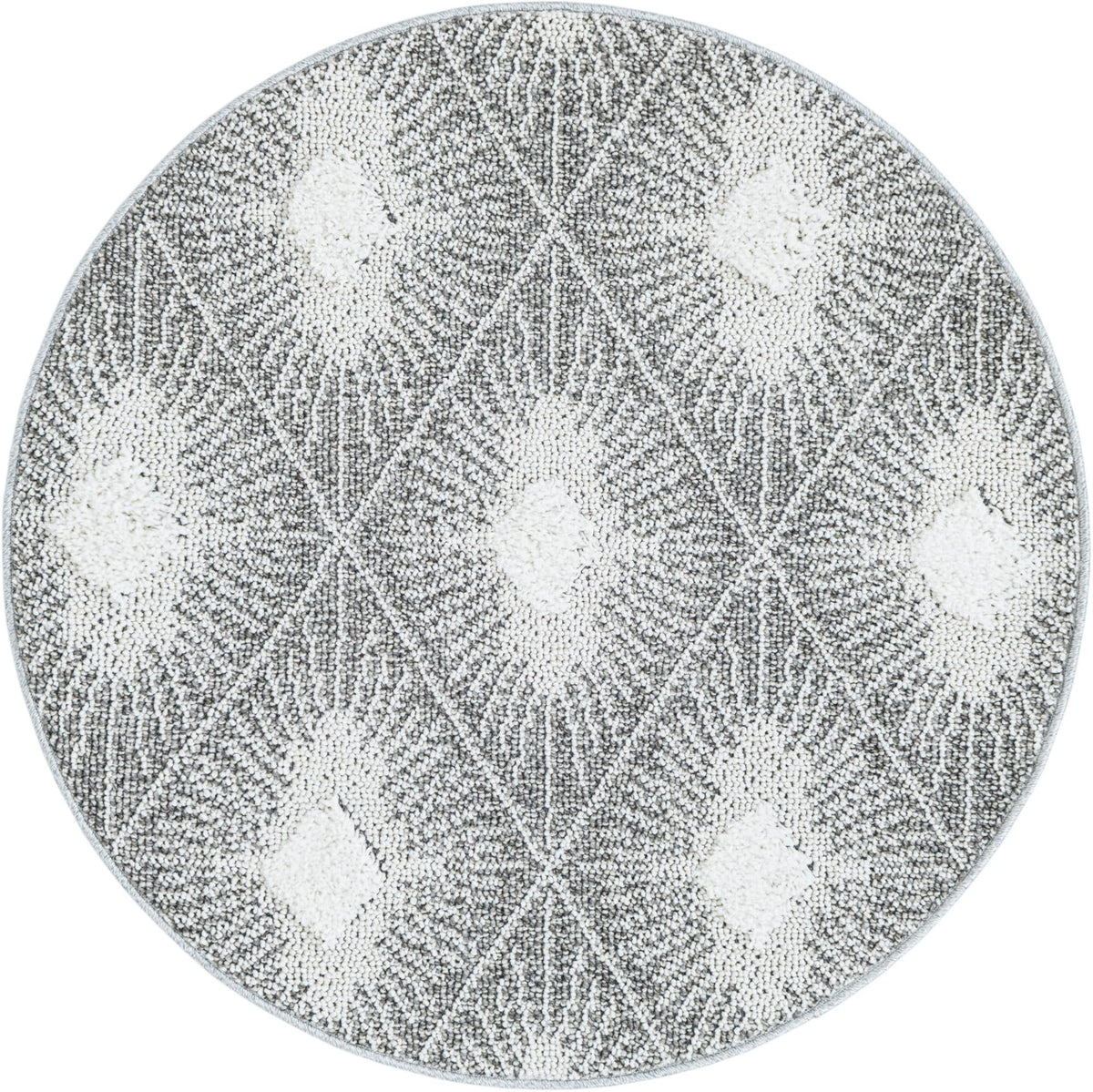 Sahara Chic Collection Area Rug - Marrakech Round Gray Ivory  lifestyle 42