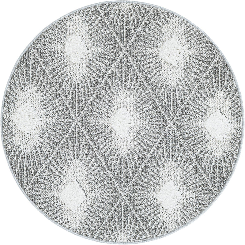 Sahara Chic Collection Area Rug - Marrakech Round Gray Ivory  lifestyle 42