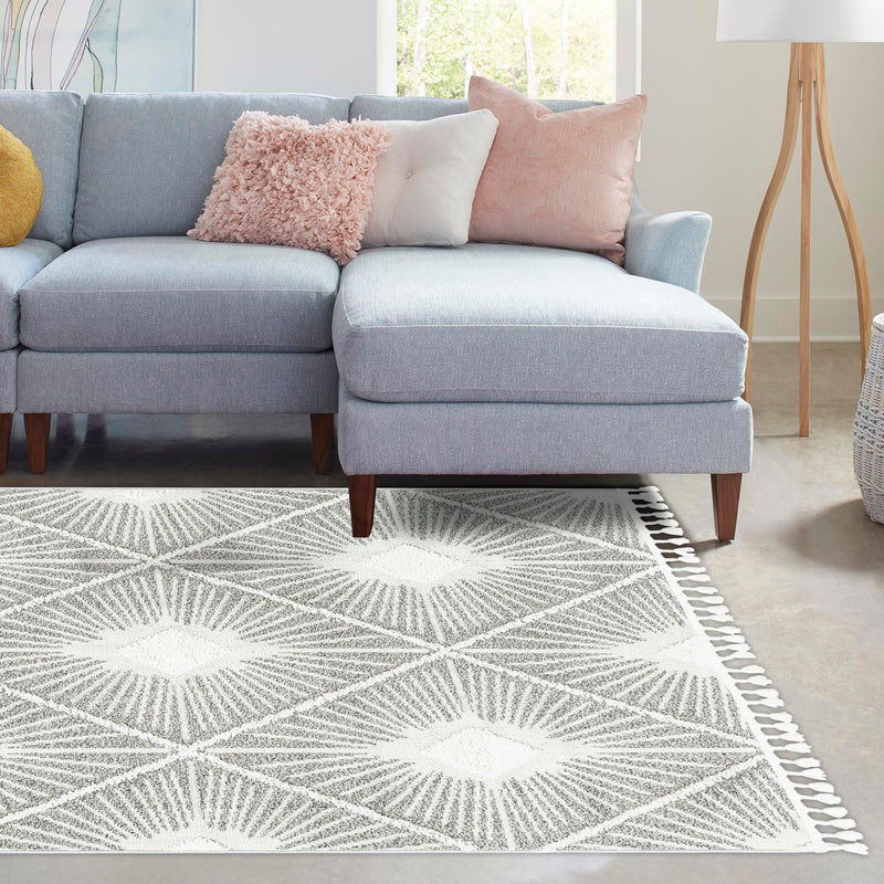 Sahara Chic Collection Area Rug - Marrakech Rectangle Gray Ivory  lifestyle 40