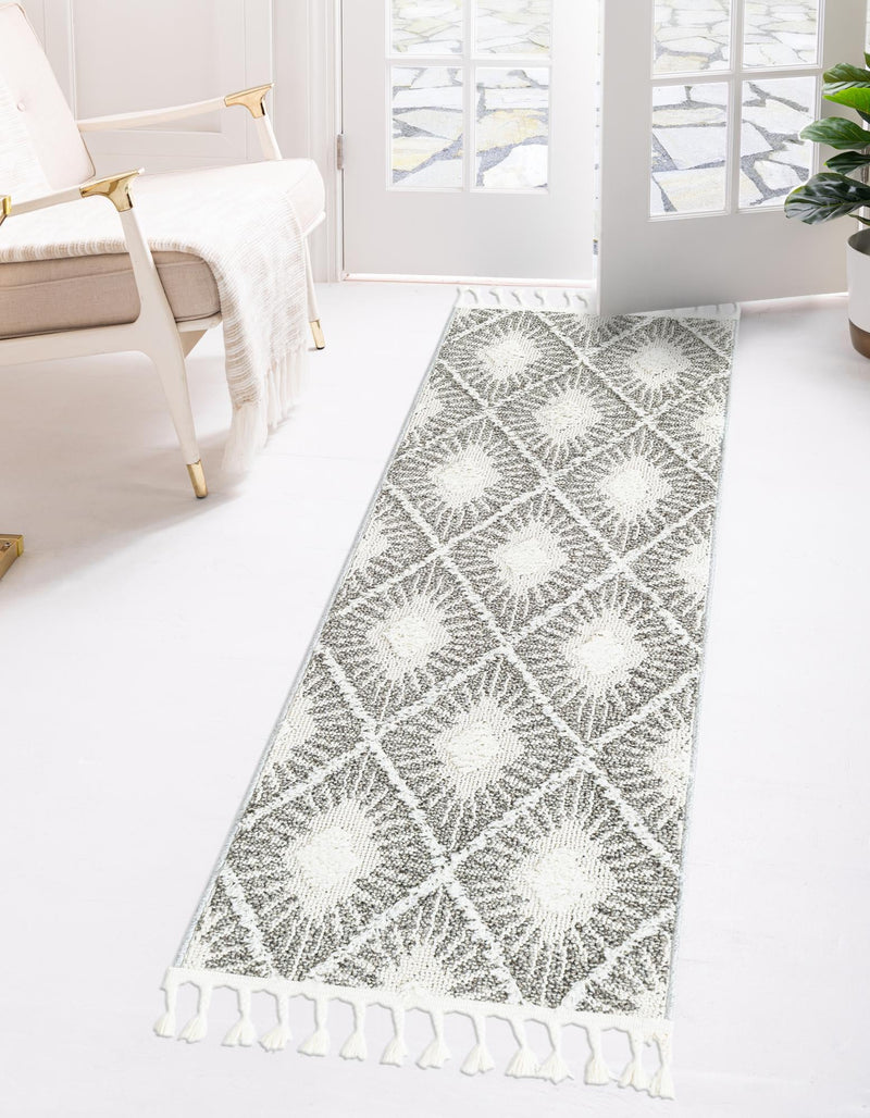 Sahara Chic Collection Area Rug - Marrakech Runner Gray Ivory  lifestyle 82