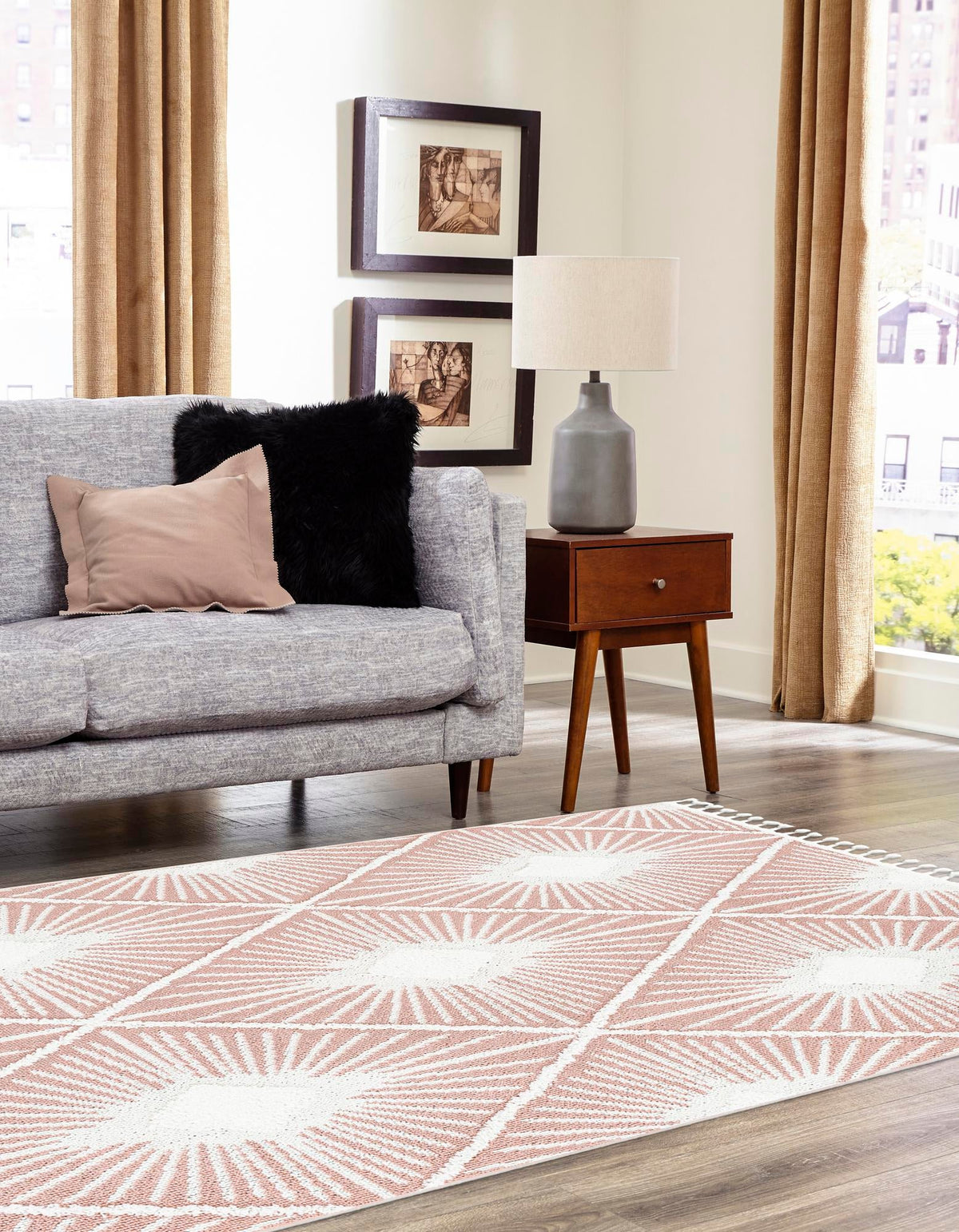 Sahara Chic Collection Area Rug - Marrakech Rectangle Pink  lifestyle 7