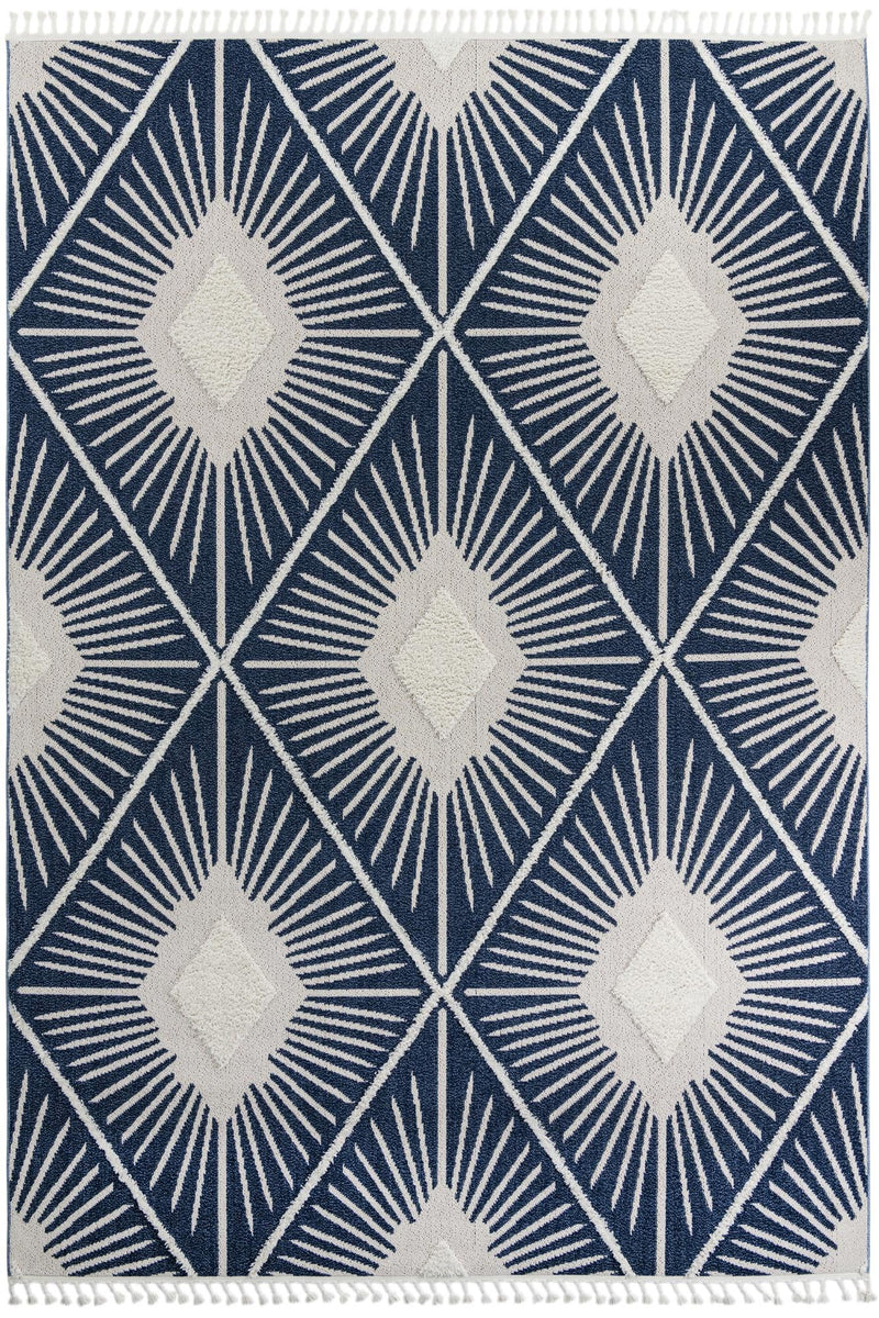 Sahara Chic Collection Area Rug - Marrakech Rectangle Blue  lifestyle 5
