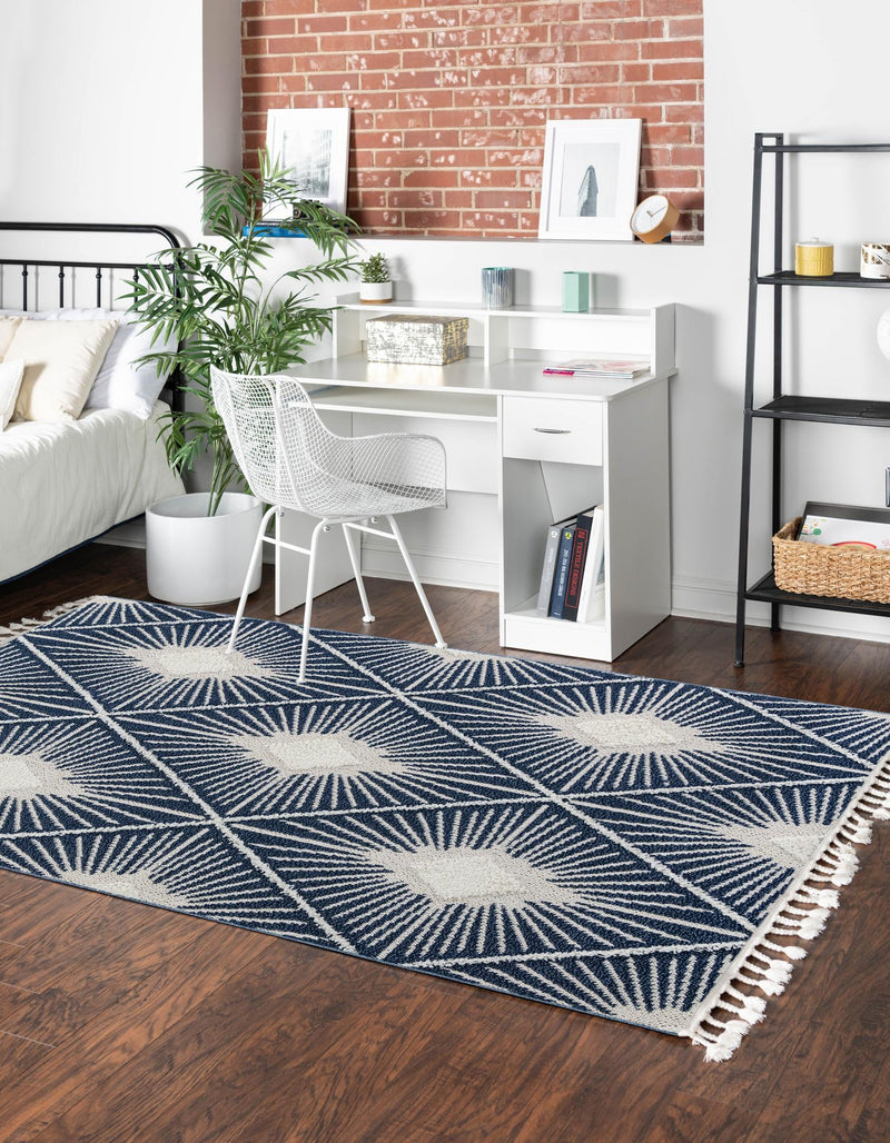 Sahara Chic Collection Area Rug - Marrakech Rectangle Blue  lifestyle 17