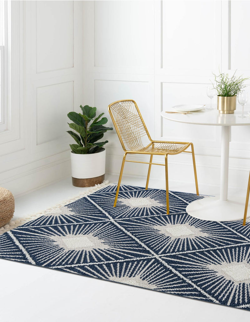 Sahara Chic Collection Area Rug - Marrakech Rectangle Blue  lifestyle 18