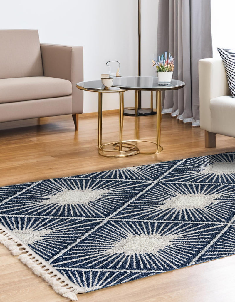 Sahara Chic Collection Area Rug - Marrakech Rectangle Blue  lifestyle 19
