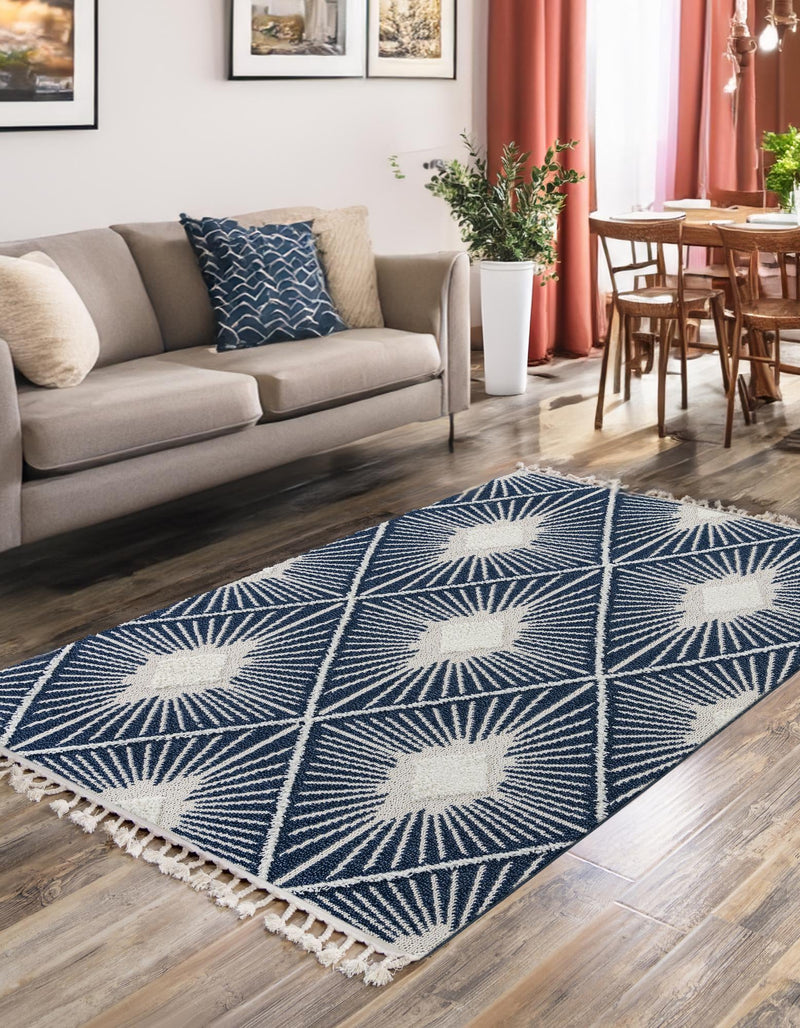 Sahara Chic Collection Area Rug - Marrakech Rectangle Blue  lifestyle 20