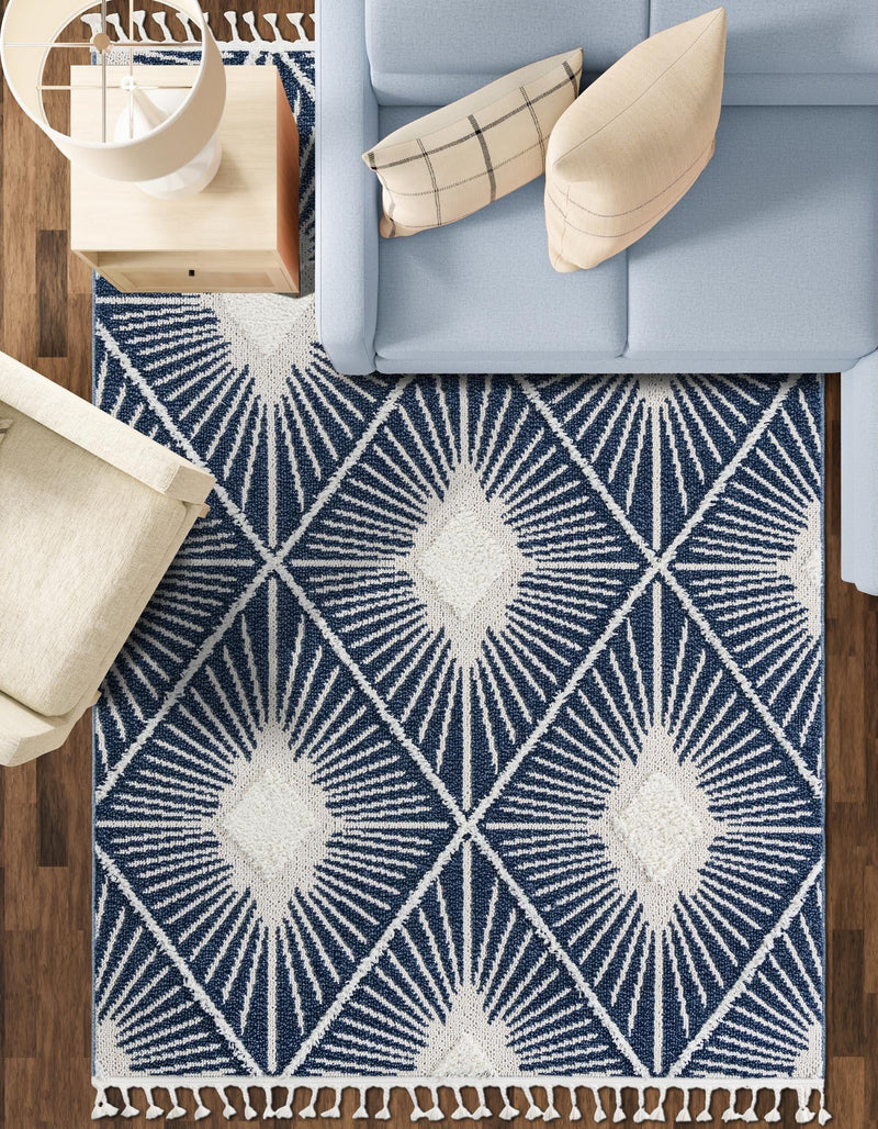 Sahara Chic Collection Area Rug - Marrakech Rectangle Blue  lifestyle 24