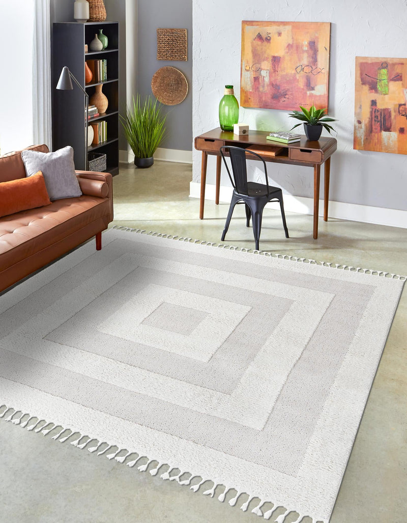 Sahara Chic Collection Area Rug -  Casablanca Square Ivory  lifestyle 42