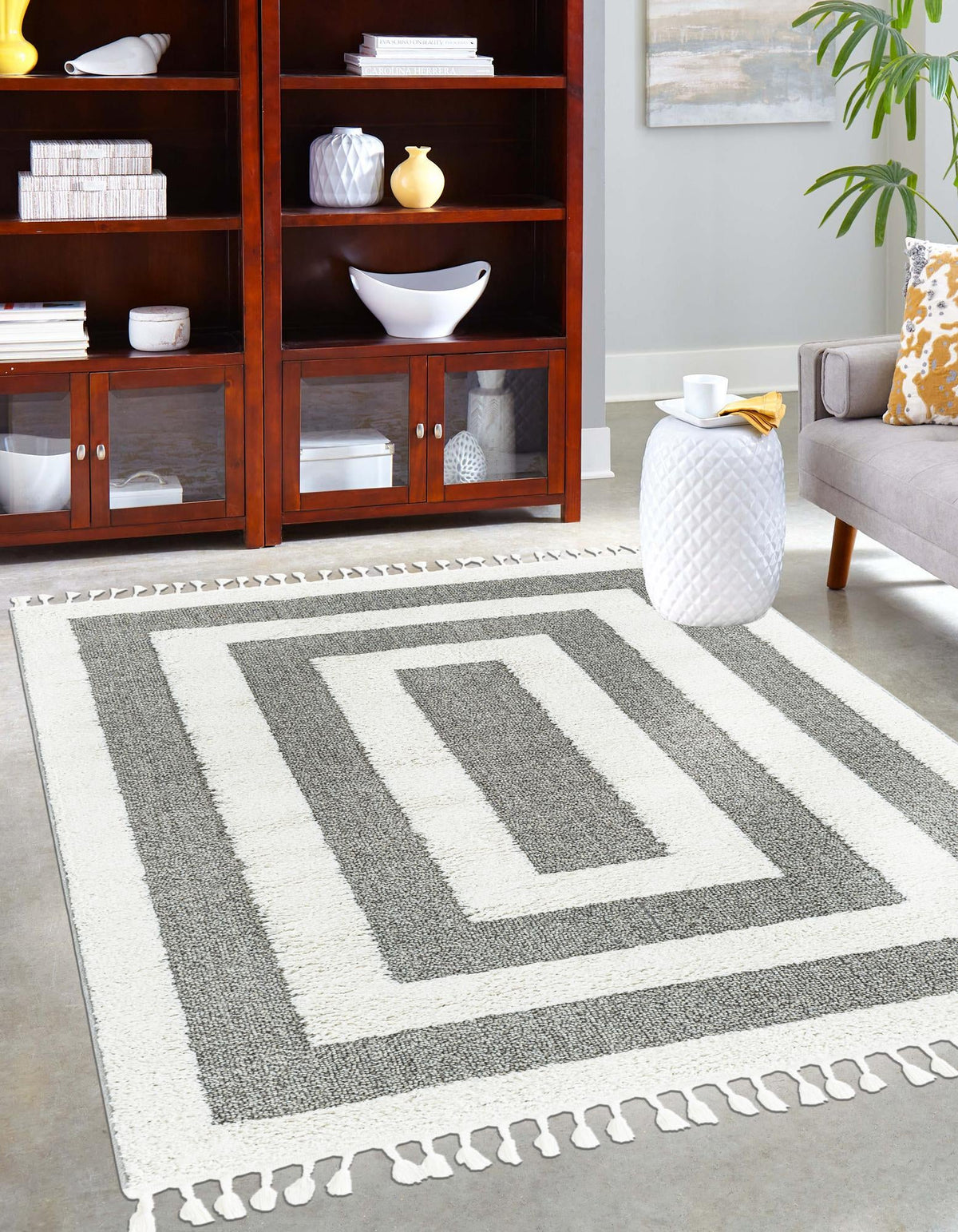Sahara Chic Collection Area Rug -  Casablanca Rectangle Gray  lifestyle 6