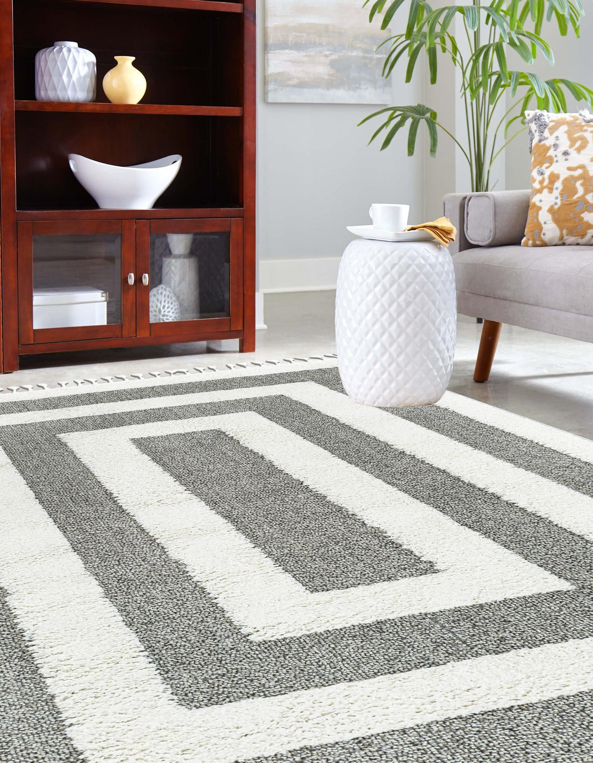 Sahara Chic Collection Area Rug -  Casablanca Rectangle Gray  lifestyle 10