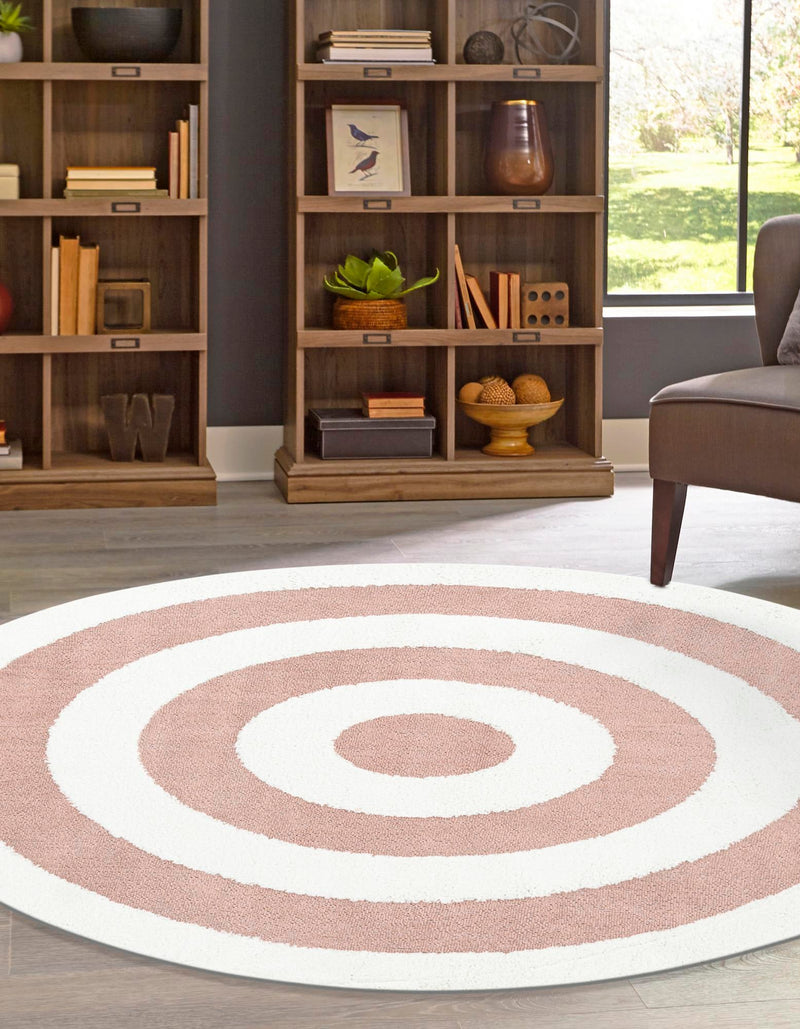 Sahara Chic Collection Area Rug -  Casablanca Round Pink  lifestyle 38
