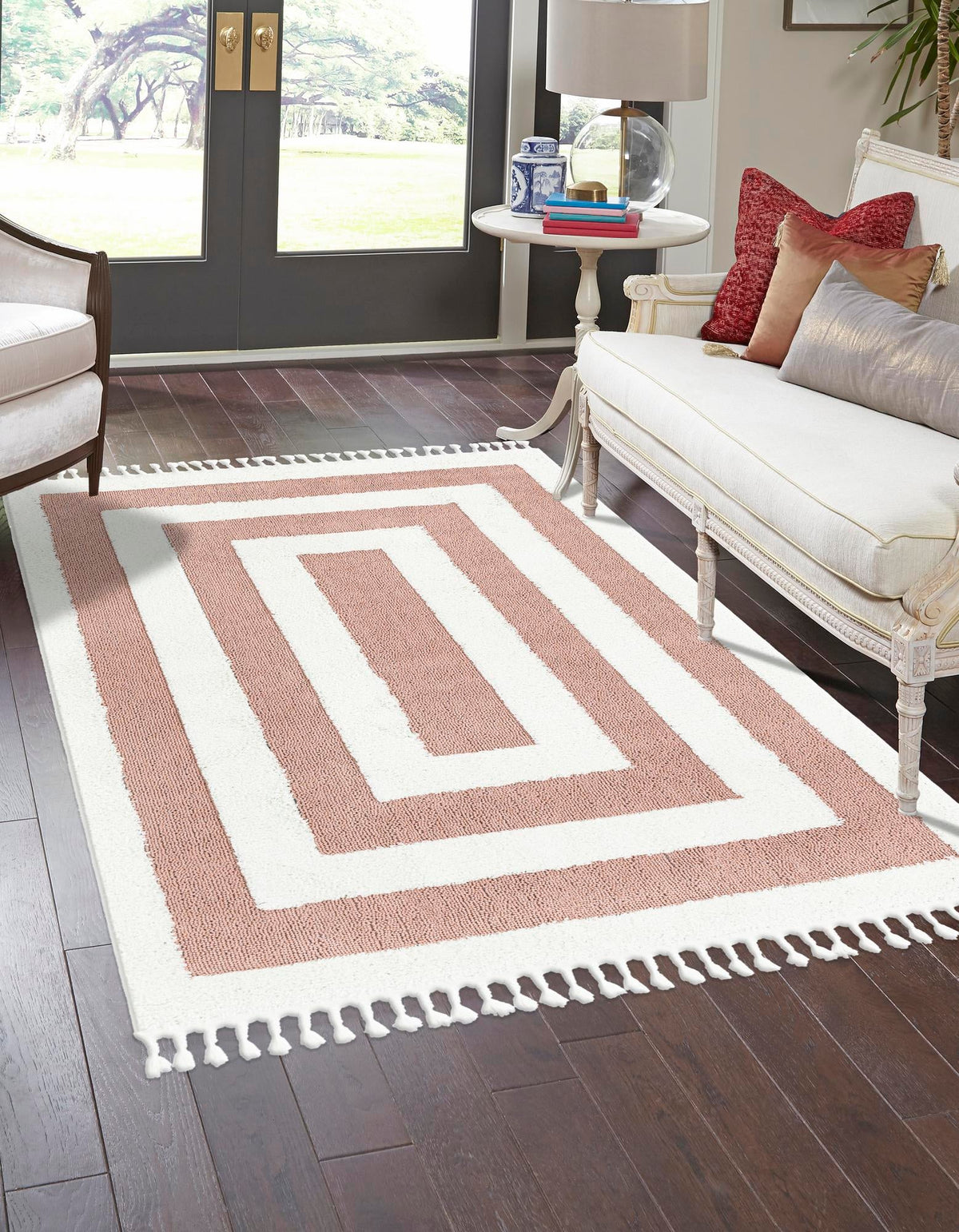 Sahara Chic Collection Area Rug -  Casablanca Rectangle Pink  lifestyle 3