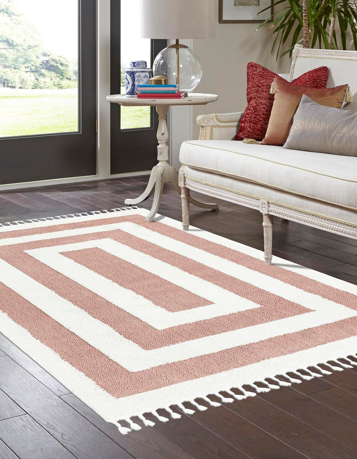 Sahara Chic Collection Area Rug -  Casablanca Rectangle Pink  lifestyle 5