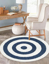 Sahara Chic Collection Area Rug -  Casablanca Round Blue  lifestyle 66