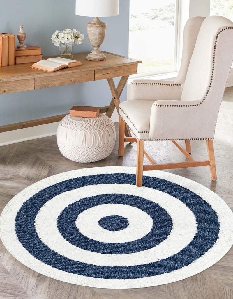 Sahara Chic Collection Area Rug -  Casablanca Round Blue  lifestyle 66