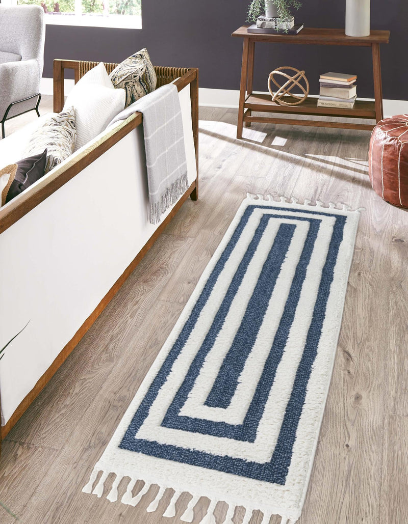 Sahara Chic Collection Area Rug -  Casablanca Runner Blue  lifestyle 65