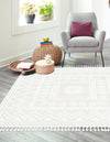 Sahara Chic Collection Area Rug -  Tangier Square Ivory  lifestyle 84