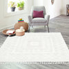 Sahara Chic Collection Area Rug -  Tangier Square Ivory  lifestyle 180