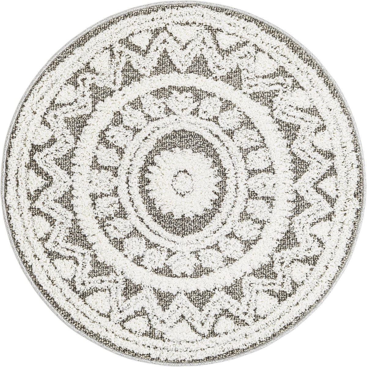 Sahara Chic Collection Area Rug -  Tangier Round Gray  lifestyle 126