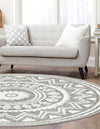 Sahara Chic Collection Area Rug -  Tangier Round Gray  lifestyle 90