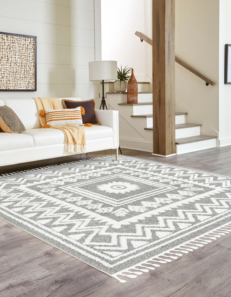 Sahara Chic Collection Area Rug -  Tangier Square Gray  lifestyle 79