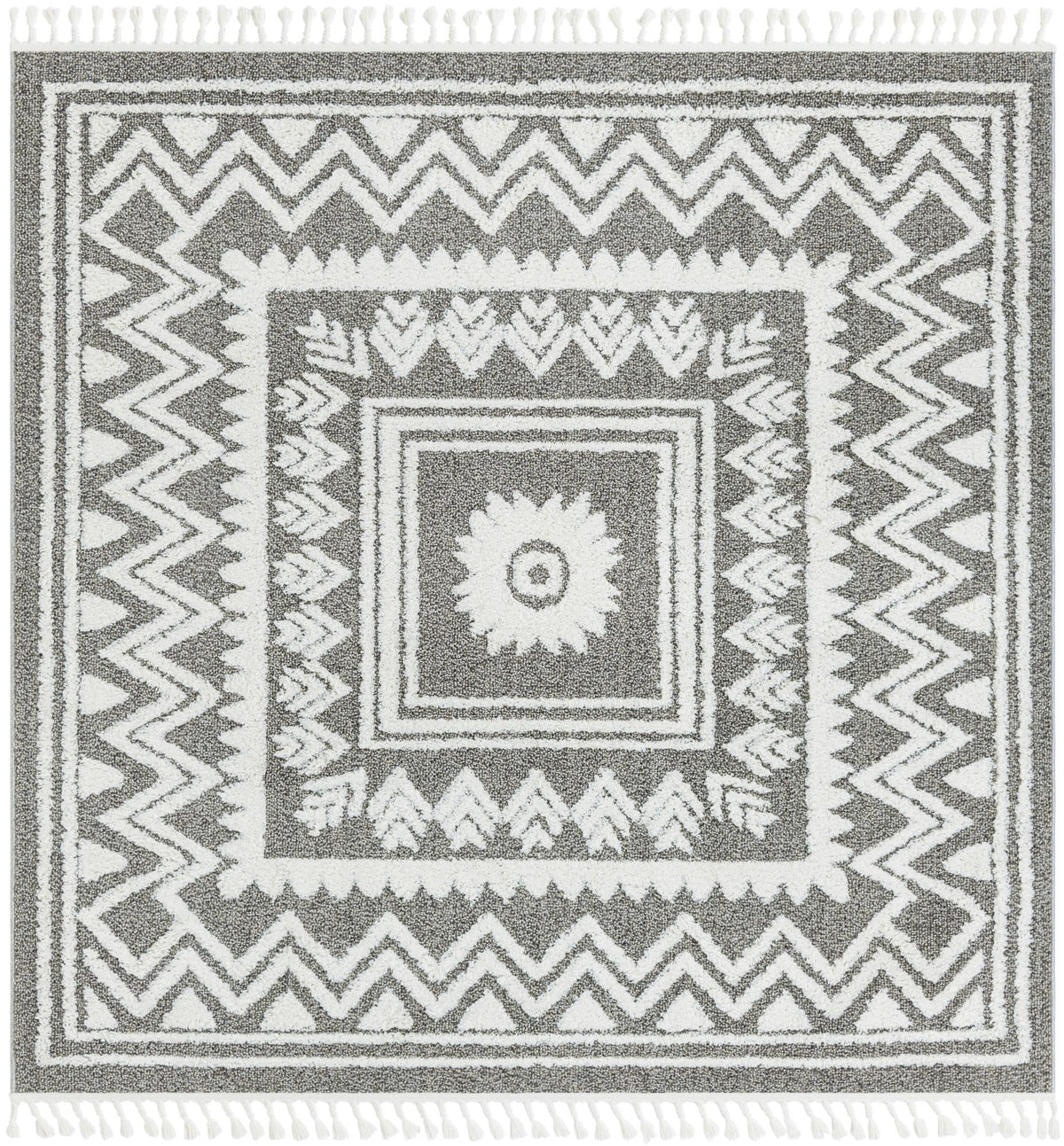 Sahara Chic Collection Area Rug -  Tangier Square Gray  lifestyle 63