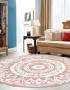 Sahara Chic Collection Area Rug -  Tangier Round Pink  lifestyle 77