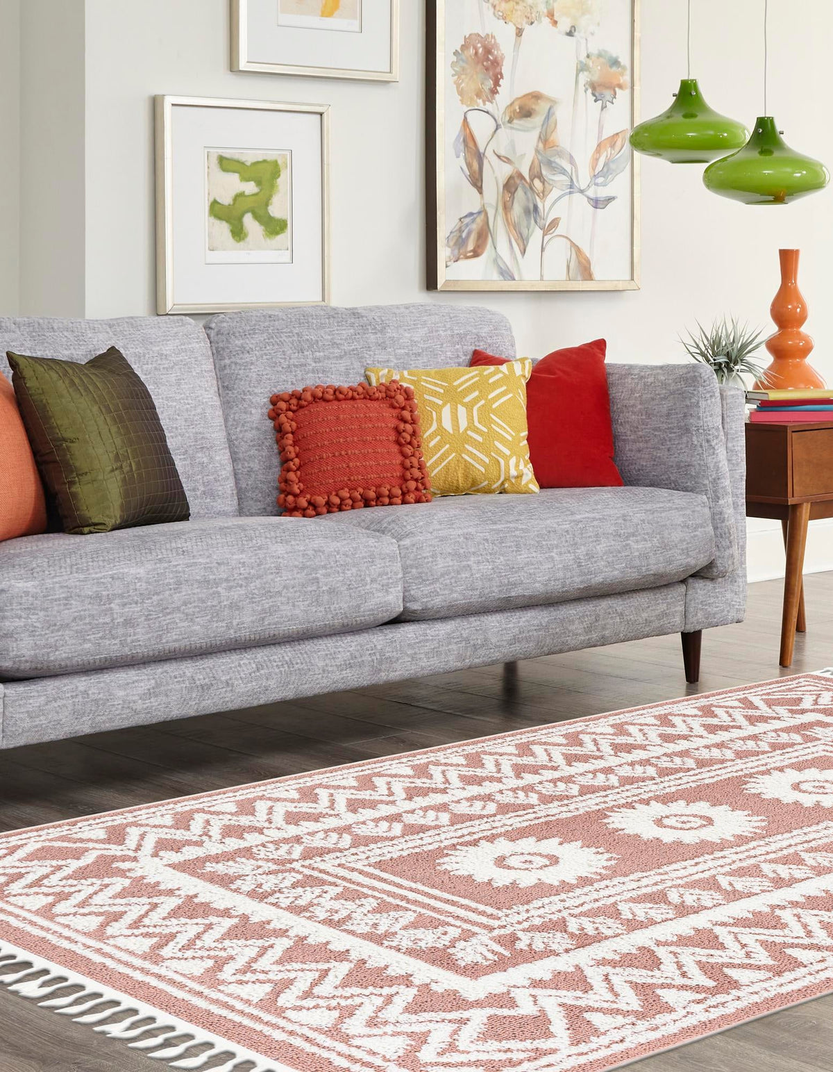 Sahara Chic Collection Area Rug -  Tangier Rectangle Pink  lifestyle 9