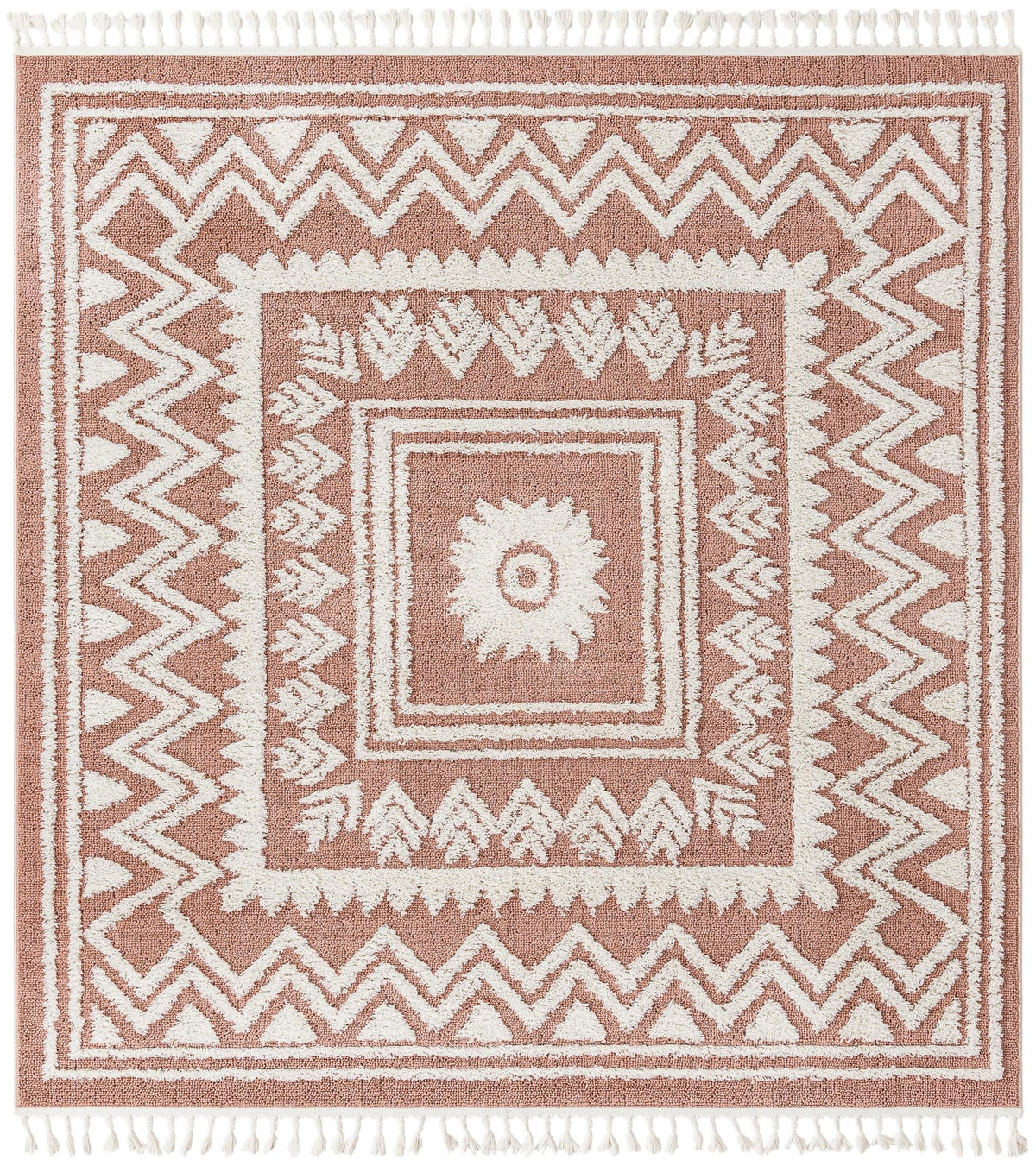 Sahara Chic Collection Area Rug -  Tangier Square Pink  lifestyle 128