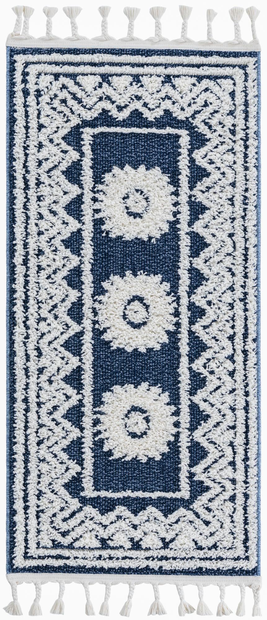 Sahara Chic Collection Area Rug -  Tangier Runner Blue  lifestyle 64