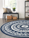 Sahara Chic Collection Area Rug -  Tangier Round Blue  lifestyle 81