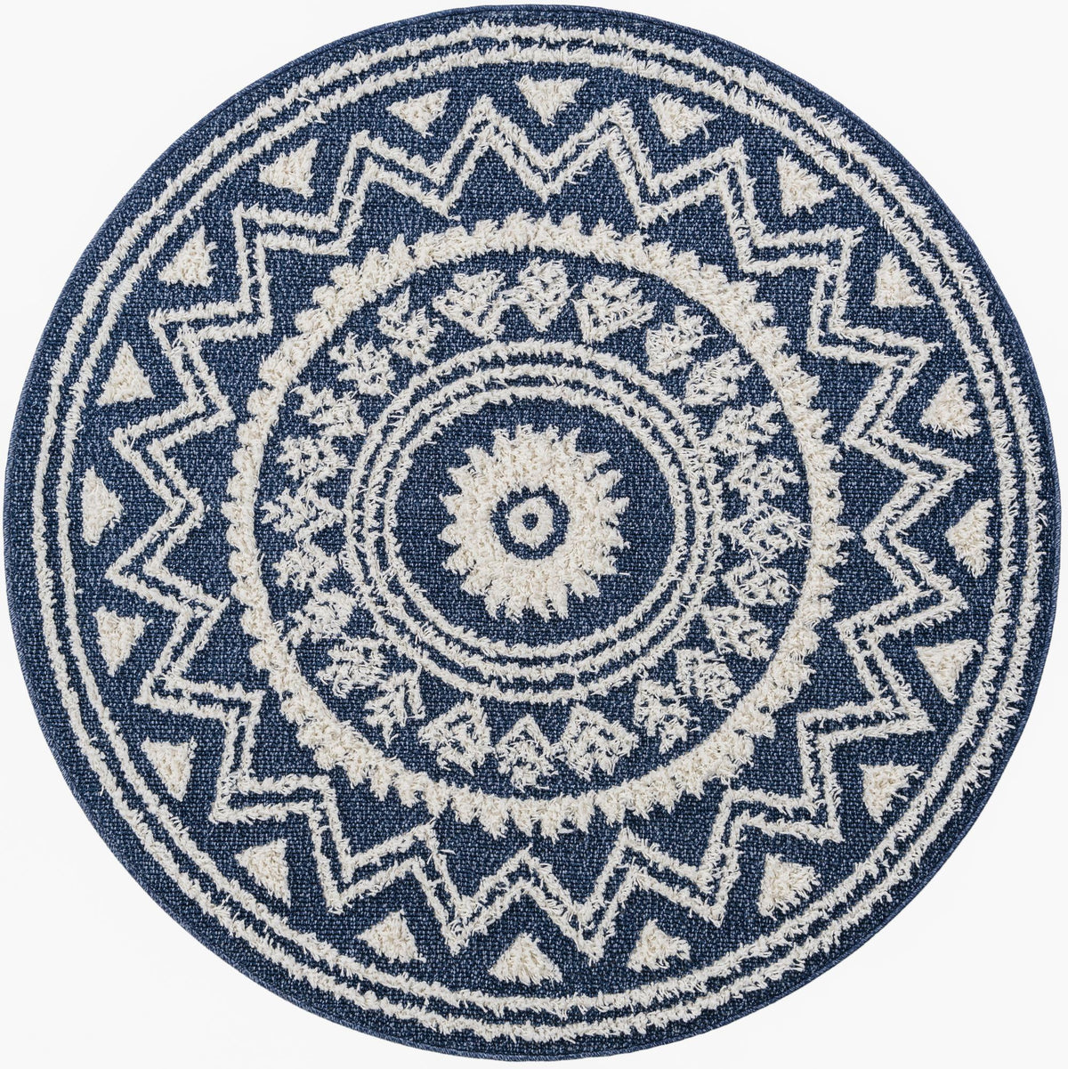 Sahara Chic Collection Area Rug -  Tangier Round Blue  lifestyle 65