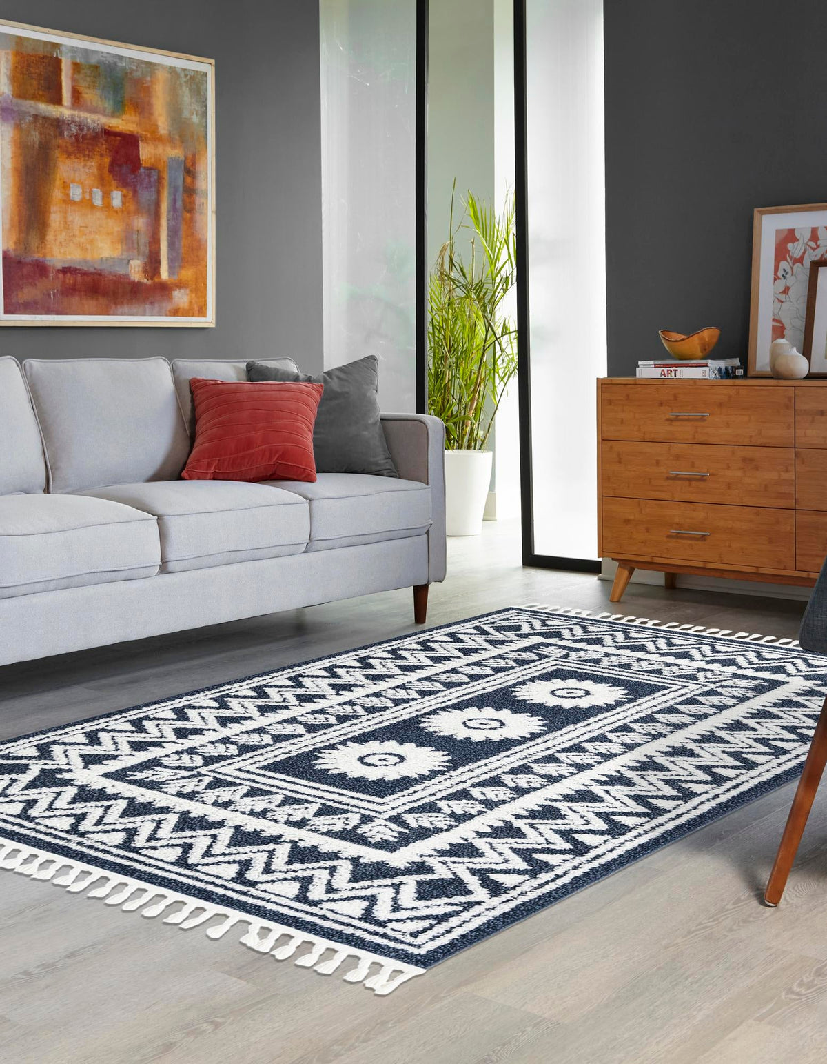 Sahara Chic Collection Area Rug -  Tangier Rectangle Blue  lifestyle 15