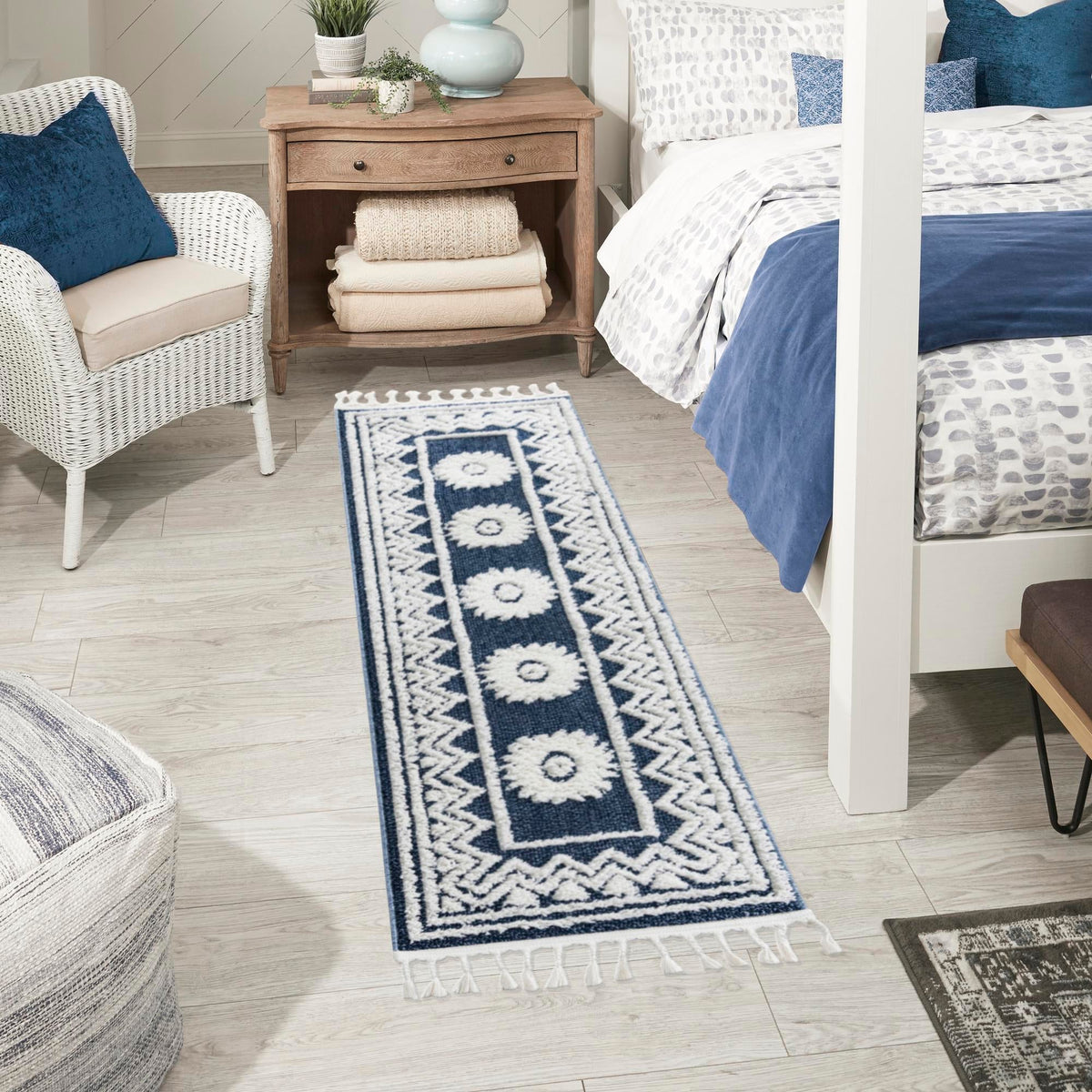 Sahara Chic Collection Area Rug -  Tangier Runner Blue  lifestyle 168