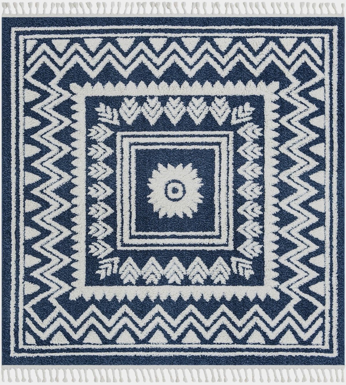 Sahara Chic Collection Area Rug -  Tangier Square Blue  lifestyle 127