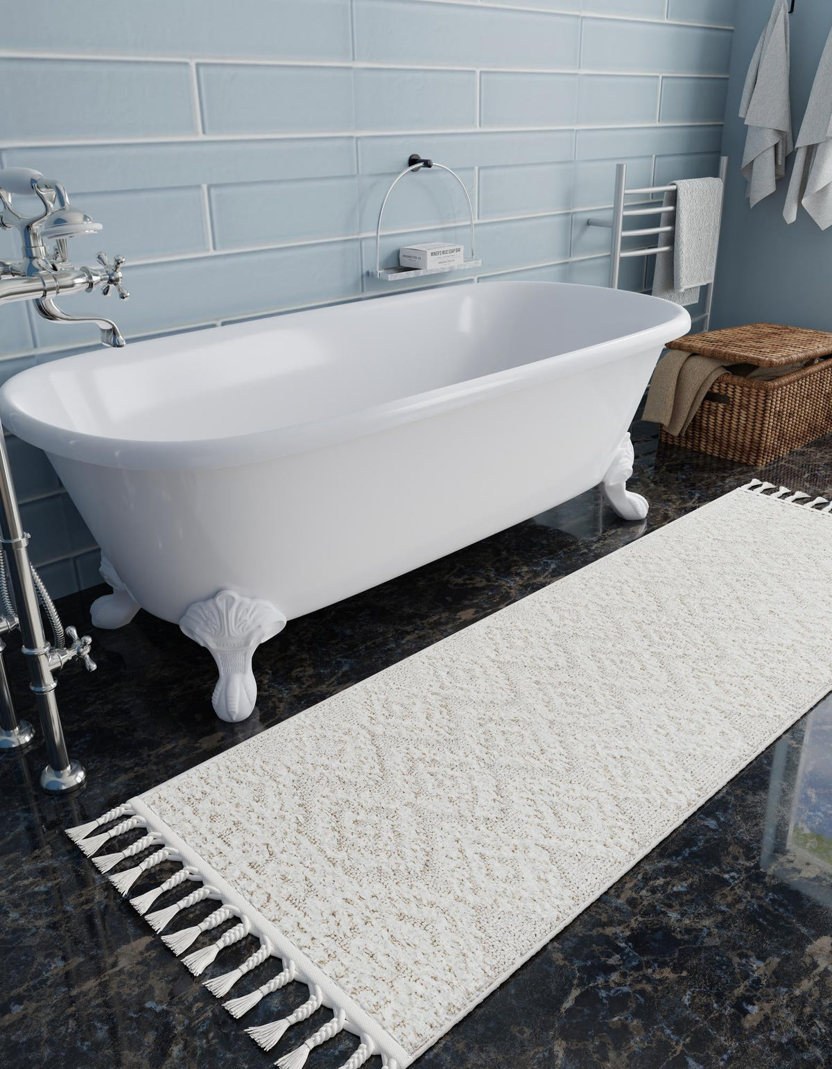Sahara Chic Collection Area Rug -  Fez Runner Ivory  lifestyle 104