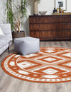 Sahara Chic Collection Area Rug -  Fez Round Rust Red  lifestyle 96