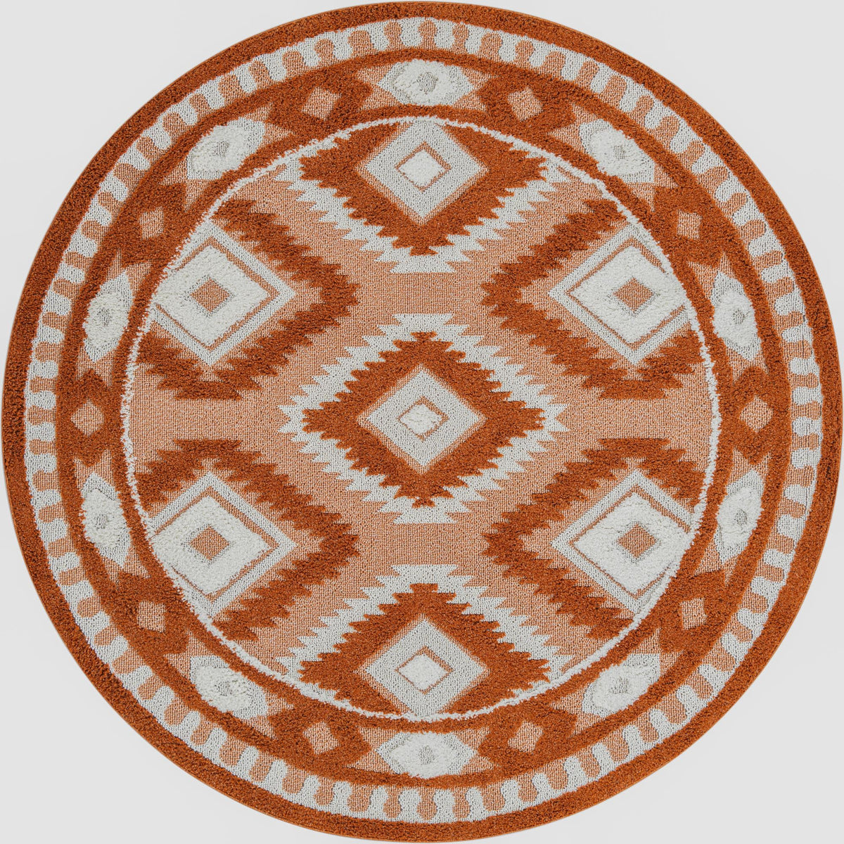 Sahara Chic Collection Area Rug -  Fez Round Rust Red  lifestyle 78